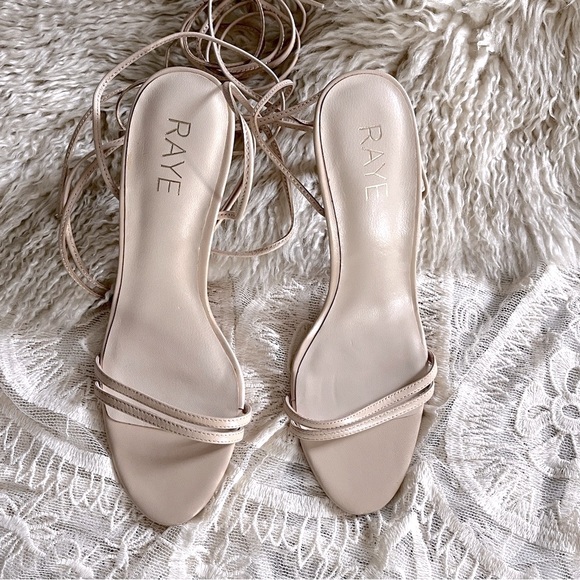 RAYE BALLET PINK NUDE LACE UP ANKLE TIE HEELS WEDDING BRIDAL SCHUTZ REVOLVE ZARA - Picture 5 of 15